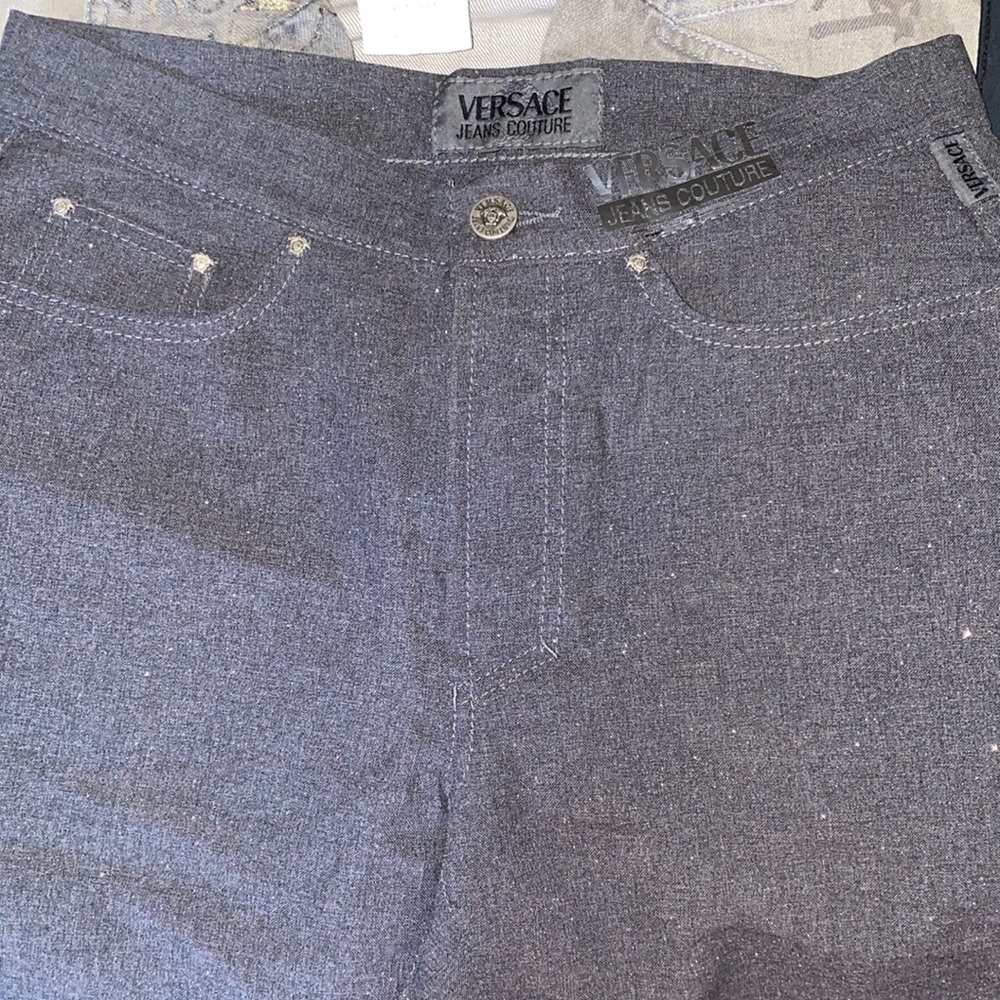 Versace jeans, grey, sparkly boot cut jeans